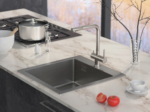 Смеситель для кухни Paulmark SKALEN Sk213020-BS на мойку нержавеющая сталь - фото 3